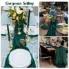 6 Pack 10Ft Emerald Green Chiffon Table Runner 29x120 Inches Sheer Fabric Table Runner Romantic Wedding Runner for Thanksgiving Christmas Bridal Shower Decorations Emerald Green view 4