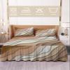 Twin Bed Skirts Ruffled 2 Piece Set with Pillow Shams, Modern Abstract Geometric Brown Gradient Luxury Ruffle Skirt Bedspread Classic Sheet with Pillowcases Bedding Sets view 2