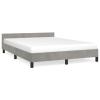 Gecheer Bed Frame with Headboard, Light Gray Queen Velvet Upholstered Platform Bed Frame 59.8x79.9 Inches for Bedroom view 3
