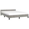 Gecheer Bed Frame with Headboard, Light Gray Queen Velvet Upholstered Platform Bed Frame 59.8x79.9 Inches for Bedroom view 4