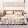 Twin Bed Skirts Ruffled 2 Piece Set with Pillow Shams, Butterfly Cherry Blossoms Pink Beige Luxury Ruffle Skirt Bedspread Classic Sheet with Pillowcases Bedding Sets view 2