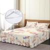 Twin Bed Skirts Ruffled 2 Piece Set with Pillow Shams, Butterfly Cherry Blossoms Pink Beige Luxury Ruffle Skirt Bedspread Classic Sheet with Pillowcases Bedding Sets view 4