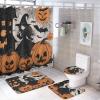 ZGDPBYF Bathroom Rug Set of 3 Halloween 3 Pieces Bath Mats Set for Bathroom, Witch Girl Washable Cover Floor Rug Decorations for Kitchen Bathroom Bedroom view 1