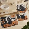 ZGDPBYF Bathroom Rug Set of 3 Halloween 3 Pieces Bath Mats Set for Bathroom, Witch Girl Washable Cover Floor Rug Decorations for Kitchen Bathroom Bedroom view 3