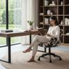 Modern Swivel Home Office Desk Chair with Wheels, Cow Print Velvet Height Adjustable Comfortable Ergonomic Upholstered Vanity Make up Chair, Cute Cowhide Computer Armchair for Living Room Home view 3