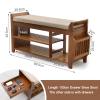 KAMPCO Entryway Storage Bench with Cushioned Seat Shoe Rack, Wooden Shoe Bench Rack for Closet, Entryway, Hallway, Bedroom, Living Room view 2