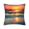 AdaNti Sunset Seaside Print Corduroy Throw Pillow Covers Soft Square Throw Pillow Case Home Decorations for Bed Sofa Living Room 16"x16" view 1