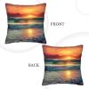 AdaNti Sunset Seaside Print Corduroy Throw Pillow Covers Soft Square Throw Pillow Case Home Decorations for Bed Sofa Living Room 16"x16" view 3