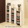 PAKMEZ Creative Round Shoe Rack 360, Shoe Storage Organizer, with Gold Metal Frame, with Adjustable Shelves, Space Saving, for Slippers, Sneakers, Heels, Boots (Size : 32 * 120cm/12.6 * 47IN) view 4