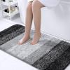 OLANLY Ombre Bath Rug and Bathroom Rugs Sets 2 Piece, Bath Rug Size 47x24 and Bathroom Rug Set Size 24x16+24x20 in Black, 3 Item Bundle view 2
