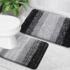 OLANLY Ombre Bath Rug and Bathroom Rugs Sets 2 Piece, Bath Rug Size 47x24 and Bathroom Rug Set Size 24x16+24x20 in Black, 3 Item Bundle view 3
