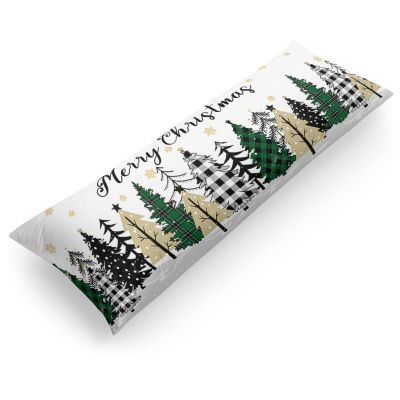 Christmas Trees Merry Xmas Winter Holiday 20 x 54 Inches Body Pillow Cover Luxury Body Pillowcase with Hidden Zipper Closure Body Pillow Case Cover