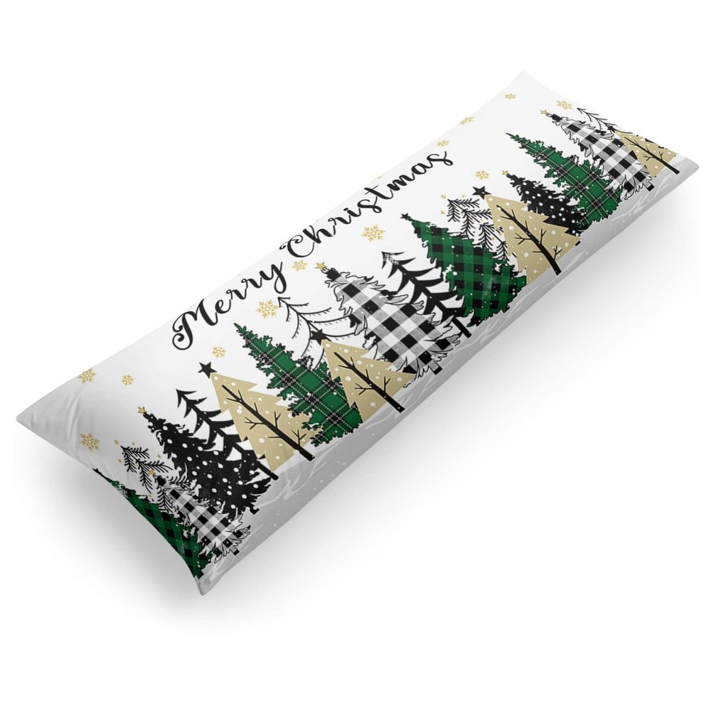 Christmas Trees Merry Xmas Winter Holiday 20 x 54 Inches Body Pillow Cover Luxury Body Pillowcase with Hidden Zipper Closure Body Pillow Case Cover