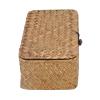 LSFYYDS Seagrass Storage Basket, Woven Basket Grocery Basket Ideal Food Basket Storage Rectangular Basket with Lid Hand Desktop Organizer Cover, Food Basket for Picnic Laundry Farmhouse Home(L) view 4