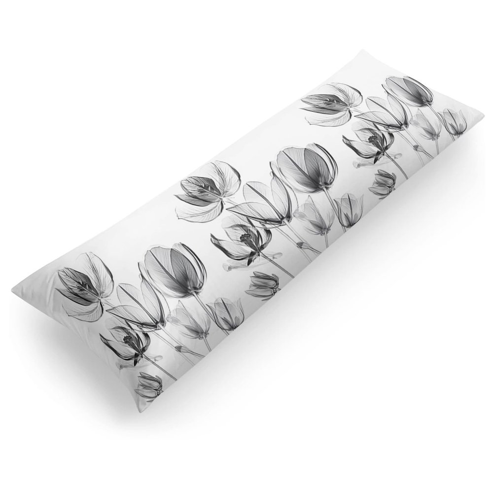 Vintage Tulip Flower 20 x 54 Inches Body Pillow Cover Luxury Body Pillowcase with Hidden Zipper Closure Body Pillow Case Cover