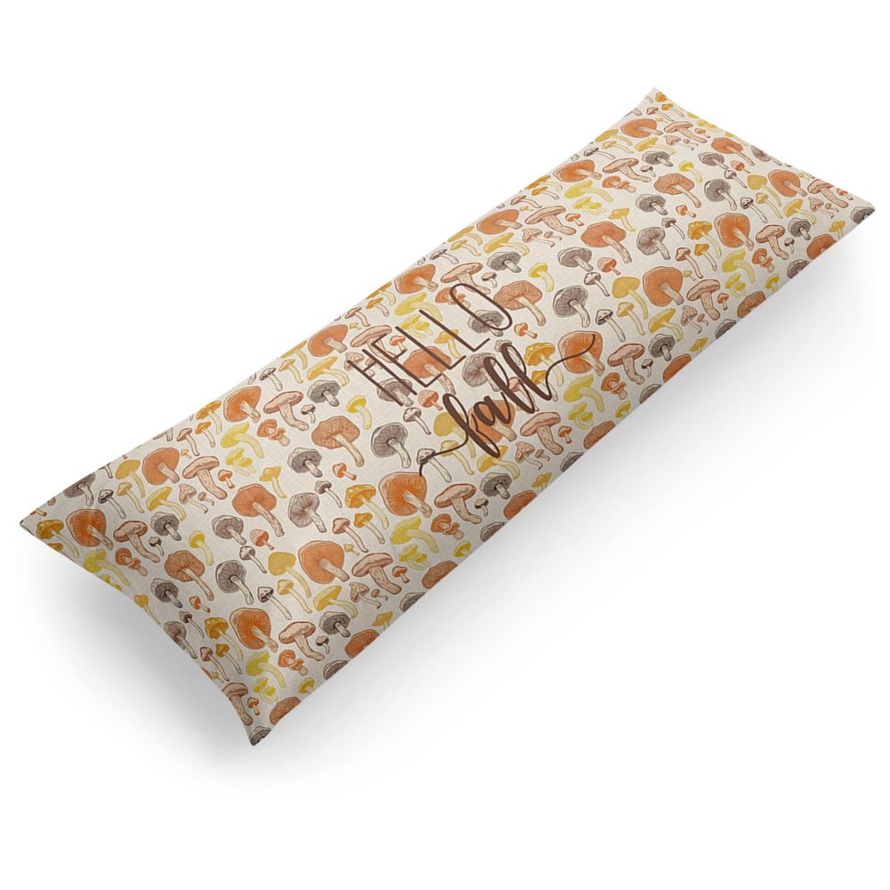 Autumn Leaves Mushroom 20 x 54 Inches Body Pillow Cover Luxury Body Pillowcase with Hidden Zipper Closure Body Pillow Case Cover