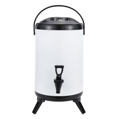 Urn Boiler Hot and Cold Water Dispenser, Stainless Steel Tea Hot Water Bottle with Faucet, Large Capacity Sealing for Catering Office Hotels Party,A,12L