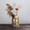 BEIJIALY Rope Net Dry Flower Glass Vase, Rustic Glass Flower Vase with Rope Net, Decorative Dry Flower Glass Vase with Handle Floral Container for Farmhouse Decor(Style 3) view 2