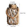 BEIJIALY Rope Net Dry Flower Glass Vase, Rustic Glass Flower Vase with Rope Net, Decorative Dry Flower Glass Vase with Handle Floral Container for Farmhouse Decor(Style 3) view 3