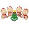 ABOOFAN 5pcs Mini Resin Christmas Figurines Xmas Ornaments Xmas Ox Christmas Tree for Home Tabletop Decor Lifelike Holiday Decorations view 1