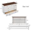 Full Size Solid Pine Murphy Bed Chest with Charging Station and Large Storage Drawe,Folding Feature Perfect for Home Office or Small Room. view 2