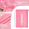 Isink Heavy Duty Laundry Bag with Strap,2 Pack Travel Laundry Bags for Dirty Clothes,24" x 36" Large Laundry Bag for Traveling,Camping,Dorm (Cyan + Pink) view 3
