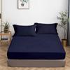Califronia King Size Fitted Sheet Only 72 x 84 Inches 24 Inch Deep Pocket 100% Egyptian Cotton 1 Piece Fitted Sheet Only All Around Elastic Wrinkle and Fade Resistant - Navy Blue view 2
