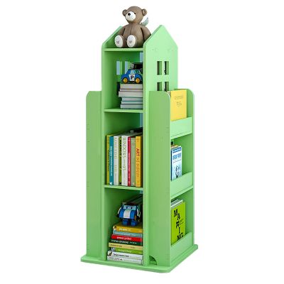Small Bookshelf for Kids Floor Standing Storage Rack Bookshelves for Home Office Livingroom Bedroom Kids Furniture,Cartoon Bookcase for Kids,360 Rotating Children's Bookshelf ( Color : Green , Size :