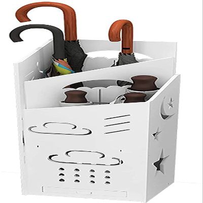 Scpantkend Umbrella Rack Decorative Umbrella Stand for Entryway, Umbrella Rack White Square Openwork Design Umbrella Rack for Hallway Indoor Living Rooms Home Furnishingsuseful