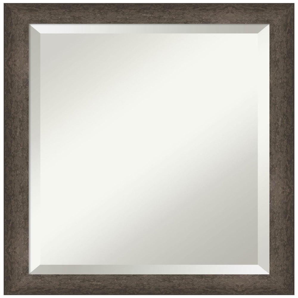 Amanti Art Bronze Bathroom Mirror for Over Sink, 23x19 Dappled Light Bronze Narrow Rectangle Vanity Mirror, Small Modern Wood Frame, Hangs Horizonally and Vertically, Bathroom Wall Decor, Beveled Edge