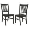 Coaster Home Furnishings - Marbrisa - Asian Hardwood - Set of 2 Wood Dining Side Chairs with Tall Slatted Backs, Scooped Seats and Mission-Style Design - Dining Room and Kitchen - Matte Black - 123072 view 1