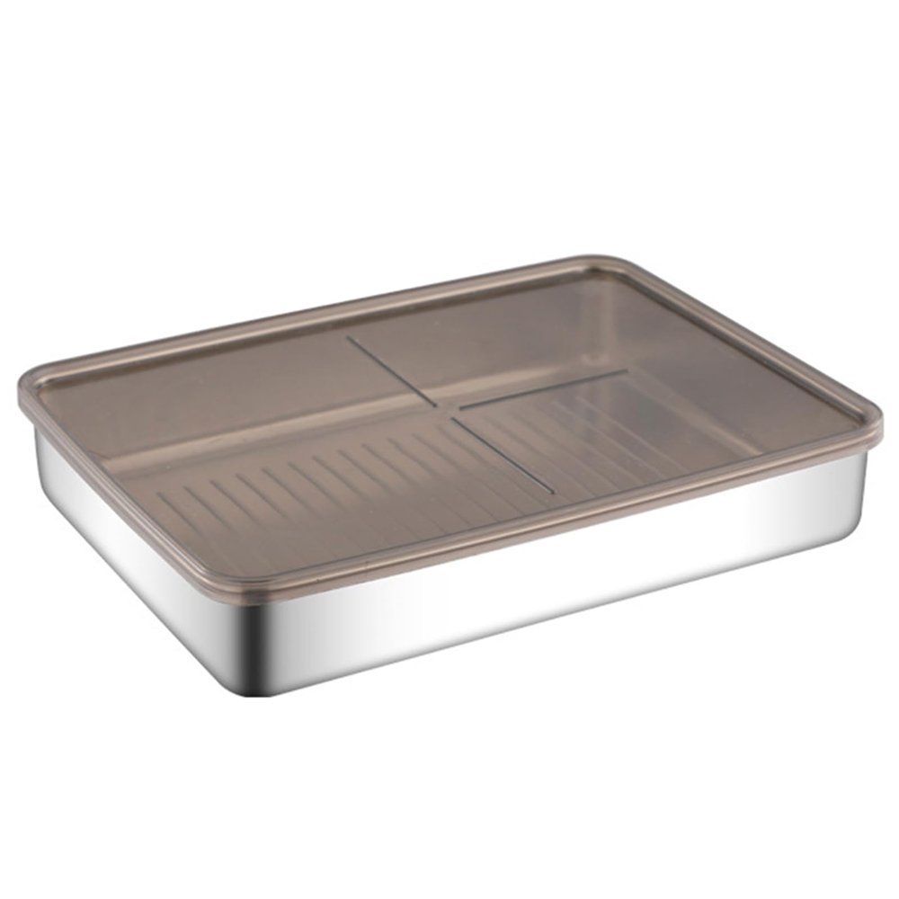 Bacon Container for Refrigerator Stainless Steel Airtight Deli Meat Storage Containers for Fridge Dishwasher Safe Long Kitchen Food Storage Containers with Lids XL