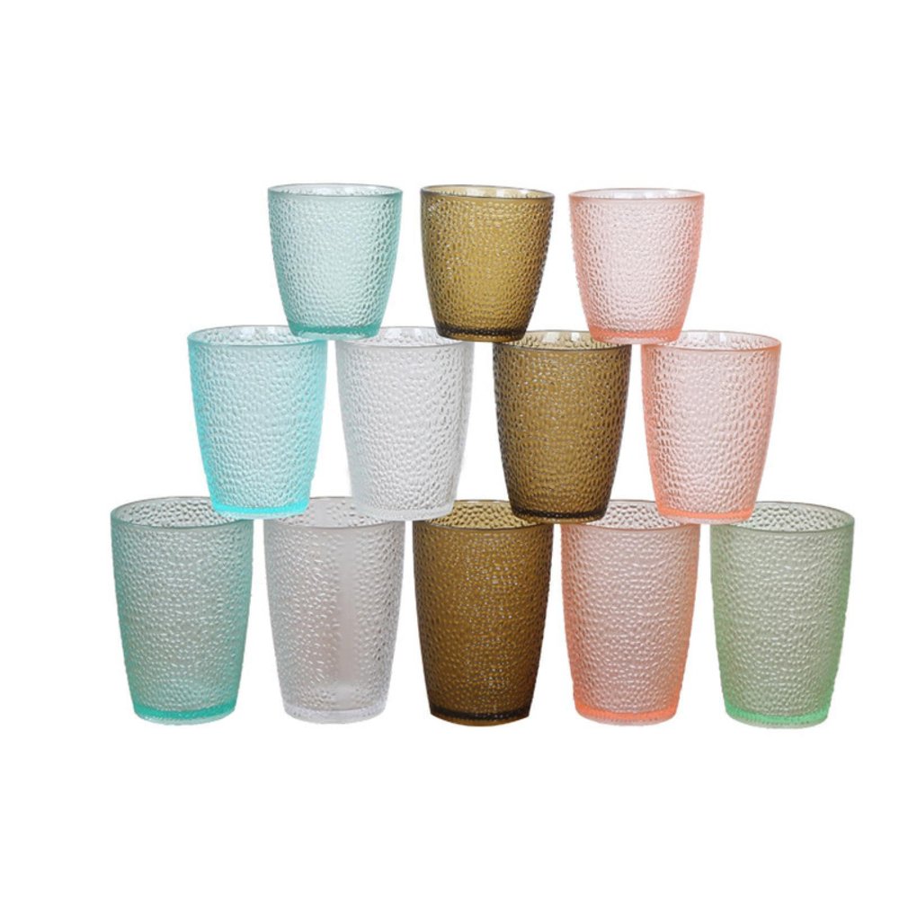 MODCUP Acrylic cup, transparent pc beer mug, plastic color, restaurant juice drink, drinking cup, household anti-fall light blue