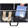 Carrying black polyester clothes with both hands, dustproof bags, multiple transparent pockets, clothing storage bags, and side wall suit overshoes view 4