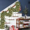 hpus Christmas Leaves, Christmas Rattans, Mock Christmas Vines, Leaf Pine Needles, Christmas Decorations, Festive Scene Decorations 1.9mPEfrostwhite view 2