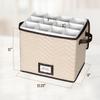 Champagne Flute Storage Boxes with Dividers - Set of 2 - Each Holds 12 Glasses up to 3.75" Wide - Quilted Microfiber Case with Handles - Protects Stemware - Ideal for Champagne & White Wine Glasses view 3