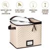 Champagne Flute Storage Boxes with Dividers - Set of 2 - Each Holds 12 Glasses up to 3.75" Wide - Quilted Microfiber Case with Handles - Protects Stemware - Ideal for Champagne & White Wine Glasses view 4