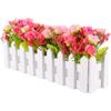 IMIKEYA 1pc White Fence Set Arrangement Artificial Flowers Wedding Decor Home Decor Fake Plant Decor Simulated Bonsai Fake Succulent Plants Green Bamboo Vase Dining Table view 1