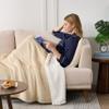 Casual Living Sherpa Throw Blanket Plush Fuzzy Cozy Fleece Throw for Couch Bed or Sofa Living Room and Bedroom Decor Washable Reversible Premium Warm Super Soft Blanket, 50-inch x 60-inch, Beige view 3