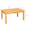 ECR4Kids 24in x 36in Rectangular Hardwood Table with 16in Legs and Two 8in Chairs, Kids Furniture, Honey, 3-Piece view 2