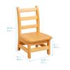 ECR4Kids 24in x 36in Rectangular Hardwood Table with 16in Legs and Two 8in Chairs, Kids Furniture, Honey, 3-Piece view 3