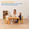 ECR4Kids 24in x 36in Rectangular Hardwood Table with 16in Legs and Two 8in Chairs, Kids Furniture, Honey, 3-Piece view 4