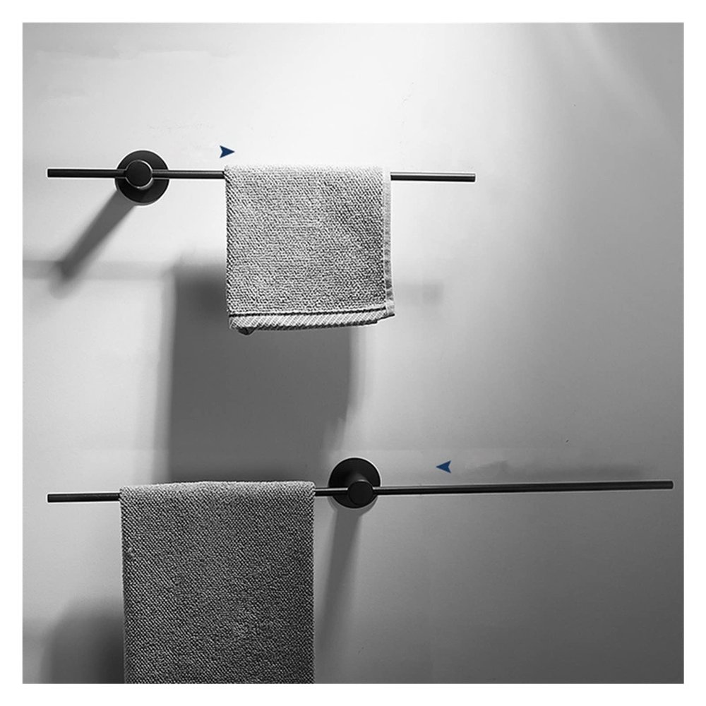 OLOONG Hardware Fittings 50m Black Gold Bathroom Towel Hanger Bars Robe Holder Bathroom Accessories Set Rack Bathroom Hardware (Color : Black-50cm)