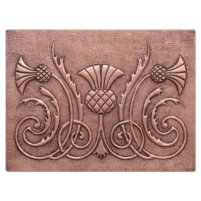 Kitchen Backsplash, Scottish Thistle Copper Backsplash, Custom Copper Backsplash Panel, Handmade Copper Backsplash Tile, Indoor Outdoor Wall Decor (Copper)