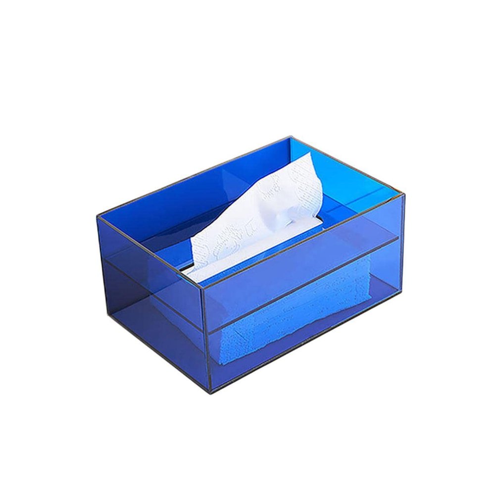 PEKJI Pretty Desktop Tissue Box Cover Acrylic Minimalist Napkin Holder Pumping case Dispenser Rectangular Transparent Tissue Box Practical
