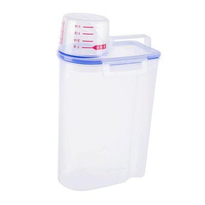 JISADER Laundry Powder Storage Container Organizer, 2L Portable Multipurpose Laundry Soap Dispenser for Home, Bathroom, Dorm