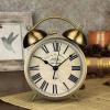 GRFIT Alarm Clock 1pc Retro Round Desktop Clock Small Alarm Clock for Home Living Room Bedroom Office (Battery Not Included) Clocks for Bedside view 3