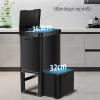 Smart Trash Can, 19 Gallon Dry and Wet Separation Rubbish Bin with Lids for Kitchen, 2-Tier Stainless Steel Waste Bin with Storage Box, Perfect for Bathroom, Home, Office (Silver) view 4