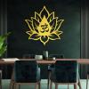 Cadeali Lotus Flower Wall Art, Metal Lotus Flower Wall Art, Om Metal Decor, Spiritual Decor, Om Symbol Sign, Living Room, Bedroom, Yoga Room Hangings, Home Decortion(18"x 18"| 47x47cm, Gold) view 1