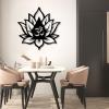Cadeali Metal Lotus Flower Wall Art, Lotus Metal Wall Art, Om Symbol Decor, Zen Decor, Meditation Decortion, Flower Sign, Om Hangings for Living Room, Bedroom, Yoga Room(Black, 39"x 39"| 100x100cm) view 2